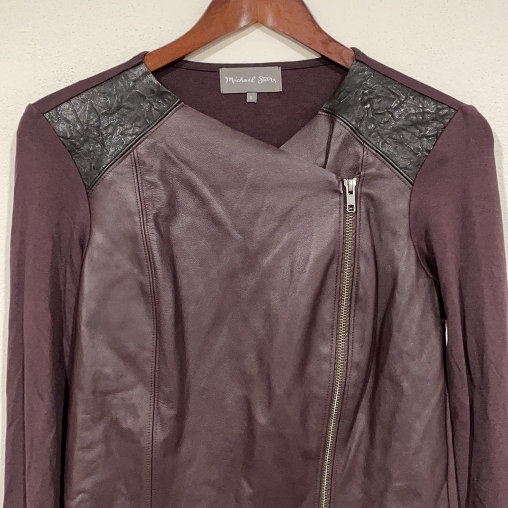 Michael Stars Leather Front Moto Jacket - Picture 2 of 8